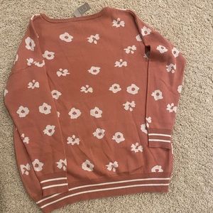 Flower sweater-pink